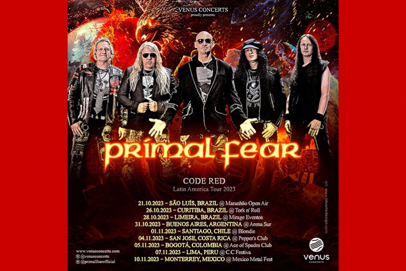 PRIMAL FEAR RETORNA AO BRASIL COM TURN&Ecirc; DO NOVO DISCO, CODE RED