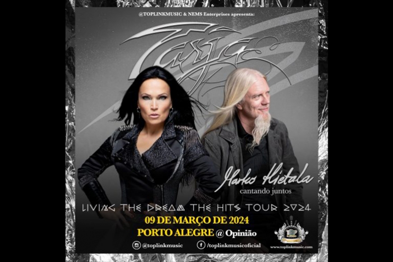 TARJA TURUNEN RETORNA A PORTO ALEGRE EM MAR&Ccedil;O/2024 COM A PARTICIPA&Ccedil;&Atilde;O ESPECIAL DE MARKO HIETALA