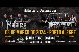 MATANZA RITUAL E MASSACRATION FAZEM SHOW JUNTOS EM PORTO ALEGRE EM MAR&Ccedil;O DE 2024