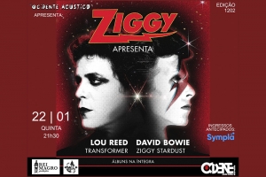 REI MAGRO PRODU&Ccedil;&Otilde;ES APRESENTA - &ldquo;ZIGGY - TRIBUTO DAVID BOWIE E LOU REED&rdquo; - 22 JANEIRO - OCIDENTE AC&Uacute;STICO"