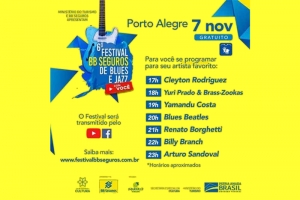 ATRAÇÕES INTERNACIONAIS E NACIONAIS EM LIVES E DRIVE IN, DIA 7/11, NO FESTIVAL BB SEGUROS DE BLUES E JAZZ, EDIÇÃO POA