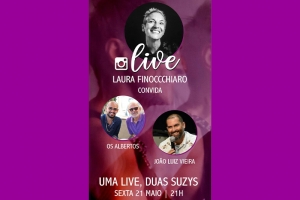 DIA 21, &Agrave;S 21H - A CANTORA E COMPOSITORA LAURA FINOCCHIARO PROMOVE LIVE SOBRE SUZY KING EM BATE-PAPO NO INSTAGRAM