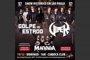 &ldquo;VIPER E GOLPE DE ESTADO&rdquo; REVIVEM SHOW HIST&Oacute;RICO NO CARIOCA CLUB EM DEZEMBRO