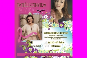TATI&Eacute;LI CONVIDA RECEBE ROSELI ZURLO HEINEN, VOLUNT&Aacute;RIA E PRESIDENTE DA LIGA FEMININA DE COMBATE AO C&Acirc;NCER DE CAXIAS DO SUL
