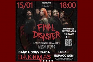FINAL DISASTER: SHOW DE LAN&Ccedil;AMENTO DO &Aacute;LBUM &ldquo;HALLS OF DESPAIR&rdquo; NO PR&Oacute;XIMO DIA 15/1 EM S&Atilde;O PAULO