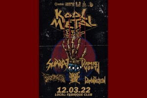 KOOL METAL FEST, COM SURRA, DAMN YOUTH, THE DAMNATION, SANGUE DE BODE E FOSSILIZATION NO LINEUP.