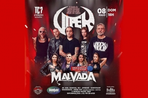 VIPER: SHOW EM SANTOS NO DOMINGO COM ABERTURA DA MALVADA