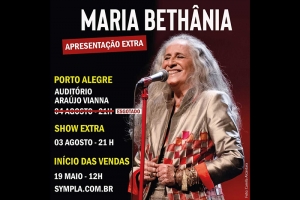 CONFIRMADO SHOW EXTRA DA CANTORA MARIA BETH&Acirc;NIA DIA 03/8 NO AUDIT&Oacute;RIO ARA&Uacute;JO VIANNA 