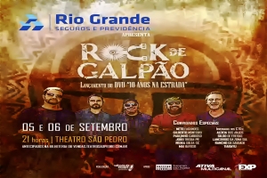 SHOWS MARCAM LANÇAMENTO DE ROCK DE GALPÃO - 10 ANOS NA ESTRADA NO THEATRO SÃO PEDRO ESTA SEMANA