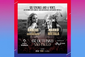 SHOW AC&Uacute;STICO &ldquo;SIX STRINGS AND A VOICE - AN EVENING WITH ANNEKE VAN GIERSBERGEN AND MARKO HIETALA&rdquo; ANUNCIA DATA EM S&Atilde;O PAULO