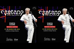 CAETANO VELOSO VAI RETORNAR AO AUDIT&Oacute;RIO ARA&Uacute;JO VIANNA, NOS DIAS 1&ordm; E 2 DE MAR&Ccedil;O DE 2024