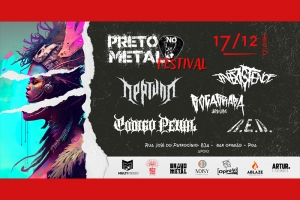 PRETO NO METAL FESTIVAL 1&ordf; EDI&Ccedil;&Atilde;O COM AS BANDAS NEPTUNN, INEXISTENCE, R.E.D, C&Oacute;DIGO PENAL E BOCA BRABA 
